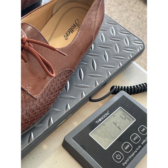Trotters Oxfords Size 12 Narrow Woven Leather Brown Lace Up Comfortable Formal - Picture 10 of 10
